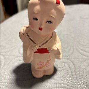 Vintage Japanese Hakata Kimono Ceramic Figurine 5.5 Inches Tall
